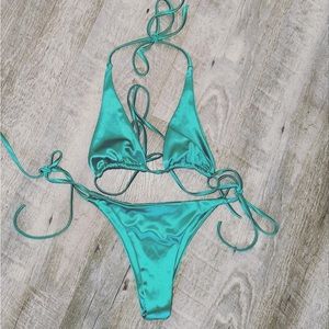 Shiny satin swimsuit